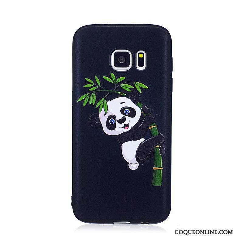 Samsung Galaxy S7 Coque De Téléphone Étoile Gaufrage Peinture Dessin Animé Noir Fluide Doux