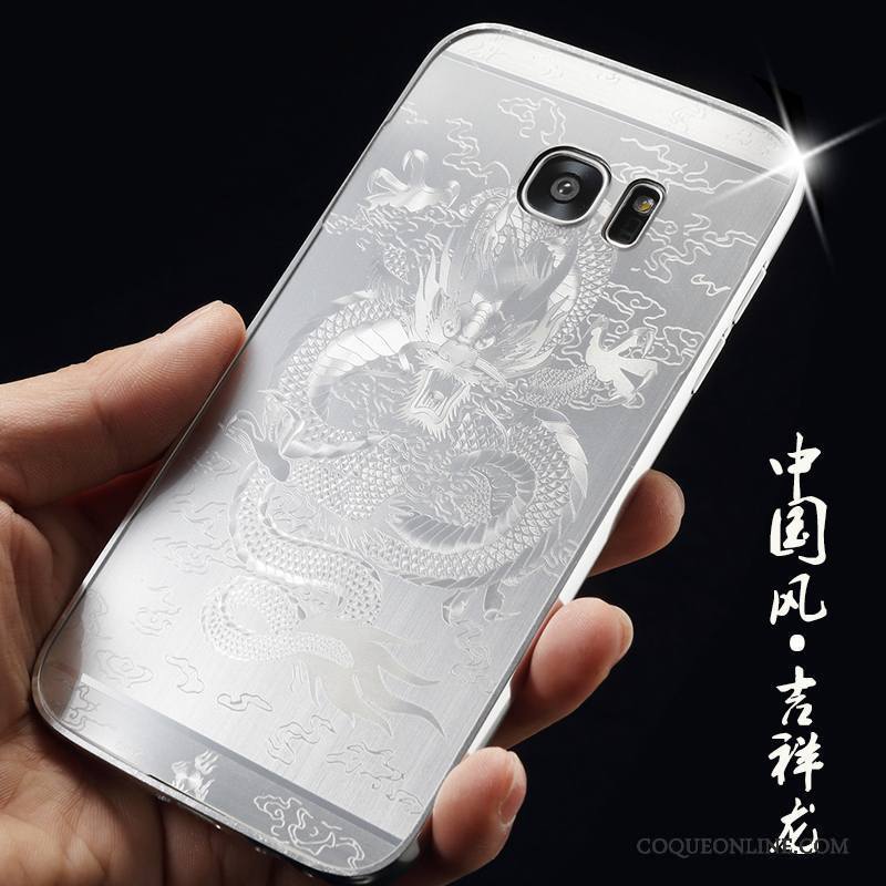 Samsung Galaxy S7 Coque Tendance Argent Nouveau Métal Étoile Personnalité Étui