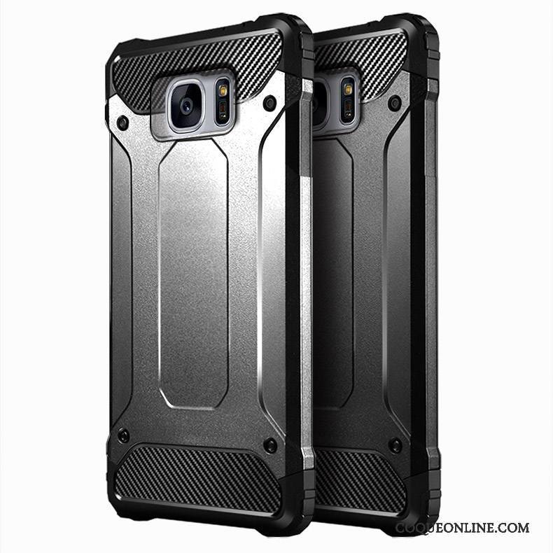 Samsung Galaxy S7 Edge Argent Étoile Jupe Double Coque De Téléphone Difficile Silicone Incassable