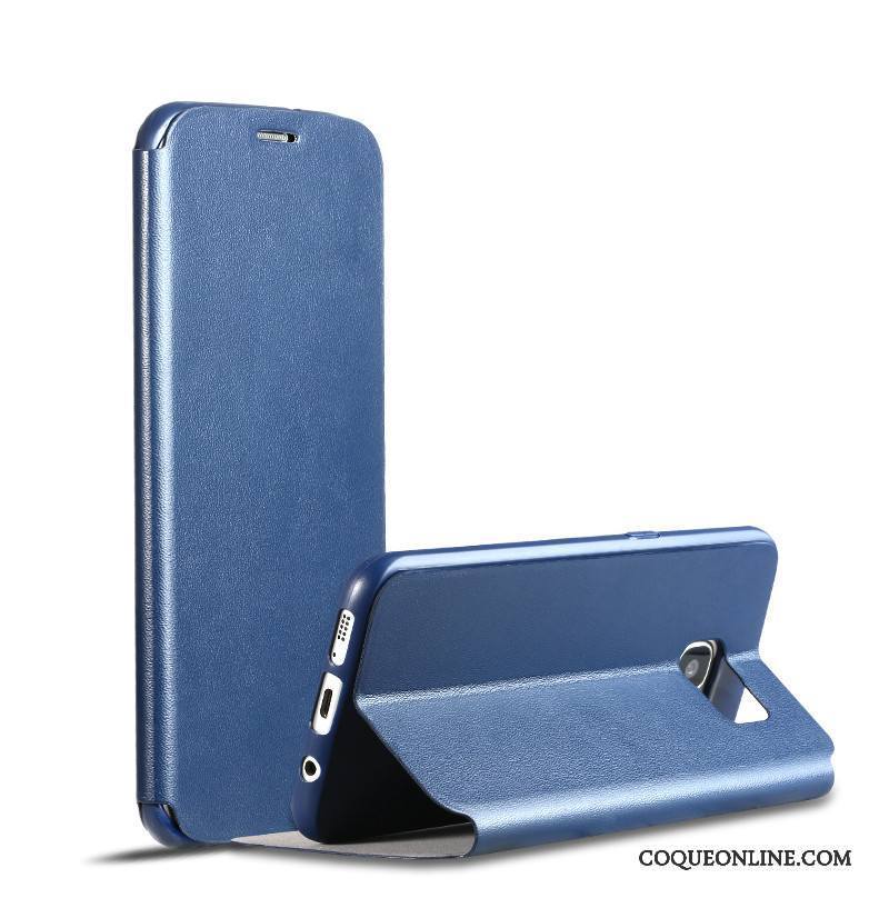 Samsung Galaxy S7 Edge Coque Bleu Fluide Doux Étoile Tout Compris Très Mince Étui En Cuir