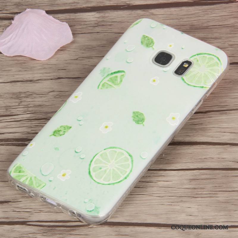 Samsung Galaxy S7 Edge Coque Protection Téléphone Portable Étoile Étui Vert Silicone Dessin Animé