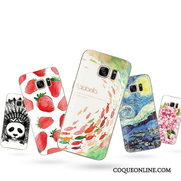 Samsung Galaxy S7 Edge Coque Protection Étui Gaufrage Multicolore Étoile Personnalité Créatif