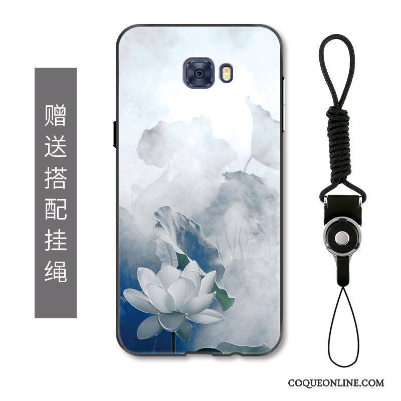 Samsung Galaxy S7 Edge Coque Tendance Ornements Suspendus Gaufrage Protection Vintage Style Chinois Étoile