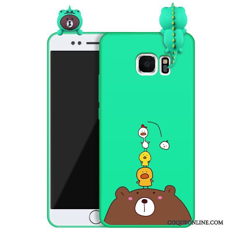 Samsung Galaxy S7 Edge Coque Étoile Silicone Incassable Étui Dessin Animé Vert Protection