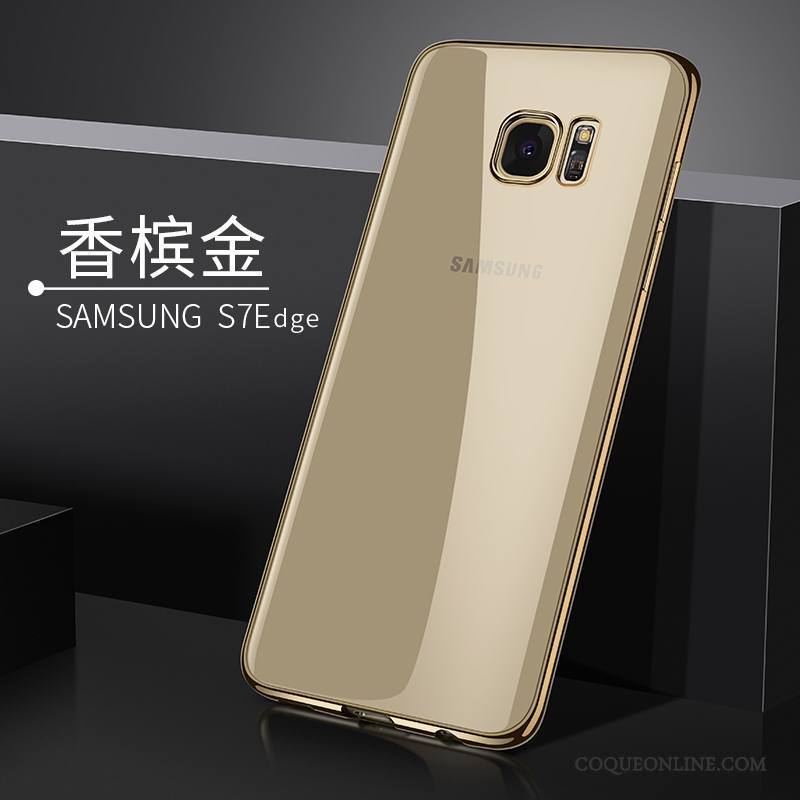 Samsung Galaxy S7 Edge Or Coque Silicone Étui Tendance De Téléphone Transparent