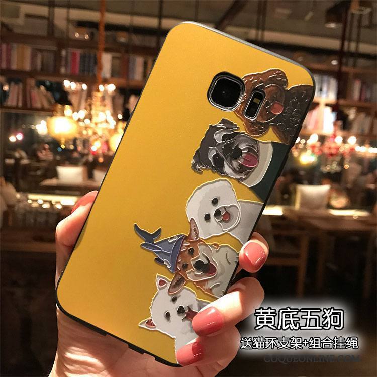 Samsung Galaxy S7 Edge Ornements Suspendus Tout Compris Dessin Animé Coque De Téléphone Étui Tendance Jaune