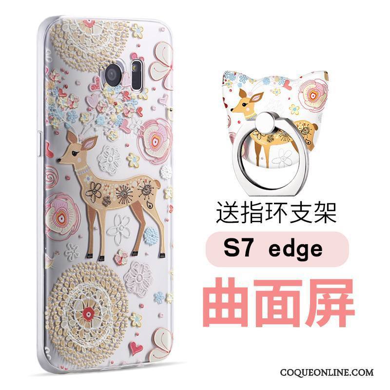 Samsung Galaxy S7 Edge Personnalité Gaufrage Dessin Animé Coque De Téléphone Étoile Multicolore Silicone