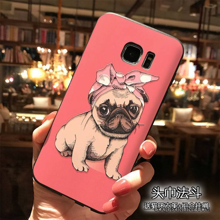 Samsung Galaxy S7 Edge Rose Charmant Ornements Suspendus Dessin Animé Coque De Téléphone Tout Compris Étoile