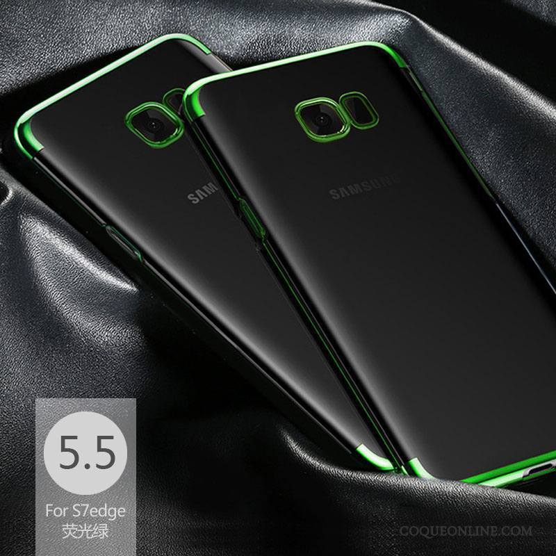 Samsung Galaxy S7 Edge Transparent Coque De Téléphone Étoile Légère Étui Silicone Vert