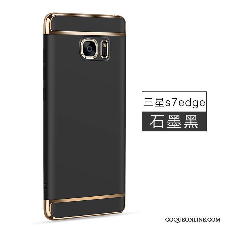 Samsung Galaxy S7 Edge Étoile Coque De Téléphone Difficile Noir Protection Incassable Délavé En Daim
