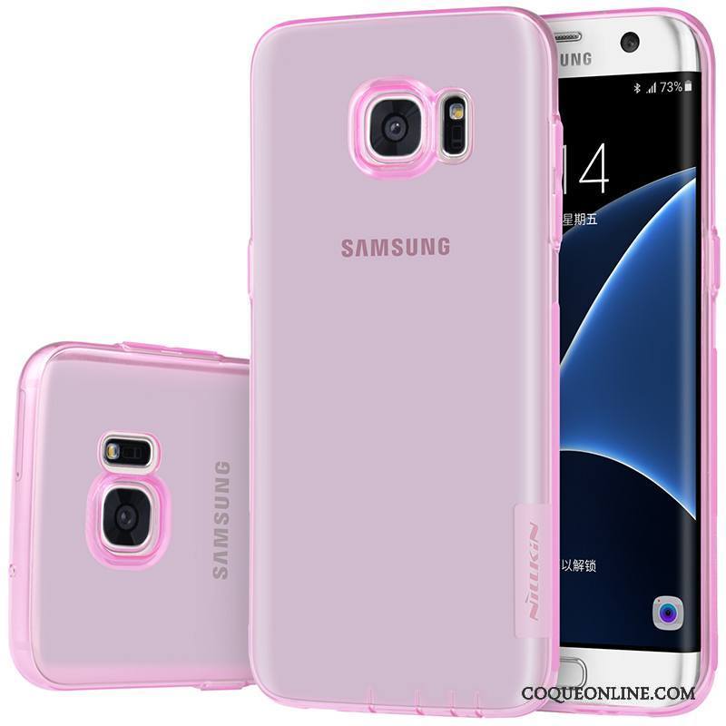 Samsung Galaxy S7 Edge Étoile Protection Téléphone Portable Transparent Rose Étui Coque