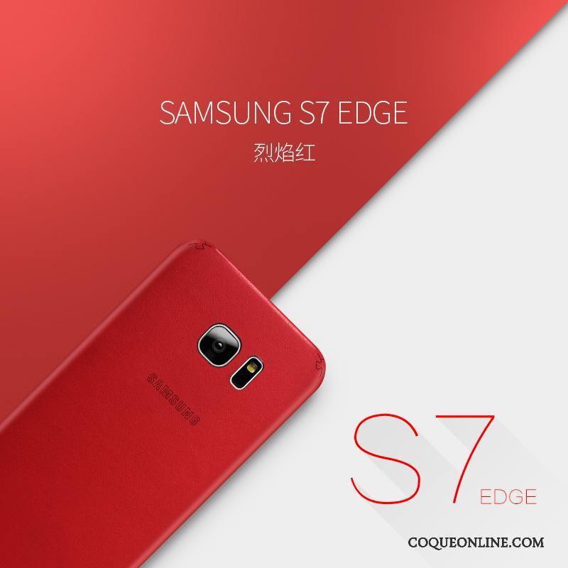 Samsung Galaxy S7 Edge Étui Créatif Coque De Téléphone Très Mince Tout Compris Rouge Étoile