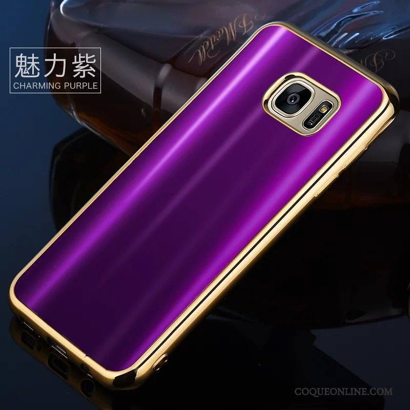 Samsung Galaxy S7 Fluide Doux Protection Étoile Tout Compris Coque Violet Étui