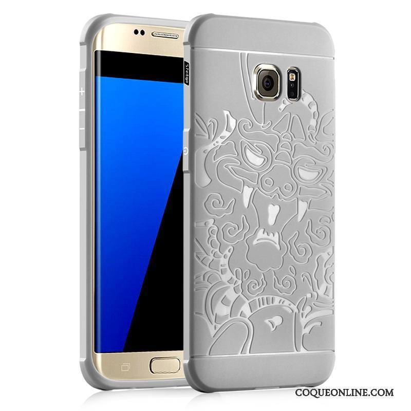 Samsung Galaxy S7 Incassable Gris Étui Silicone Coque Très Mince Protection