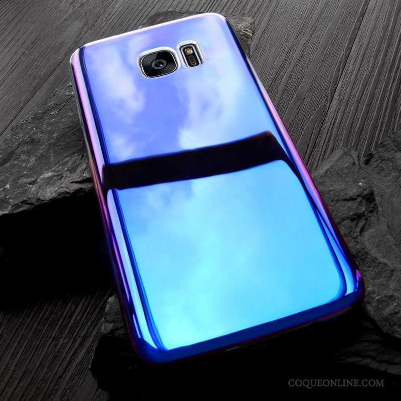 Samsung Galaxy S7 Incassable Étui Protection Personnalité Bleu Transparent Coque De Téléphone