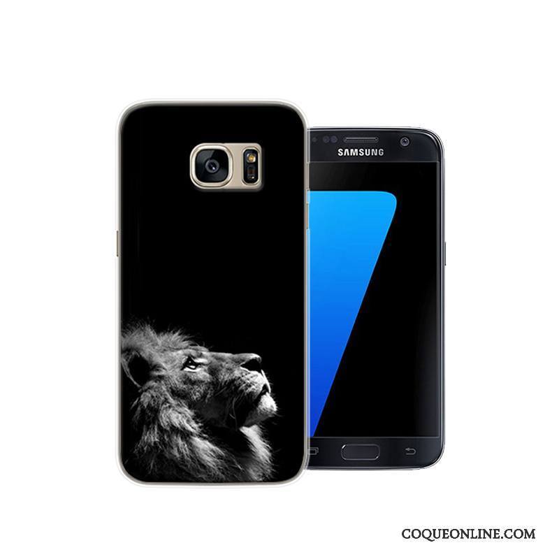 Samsung Galaxy S7 Noir Protection Dessin Animé Étui Coque De Téléphone Difficile Créatif