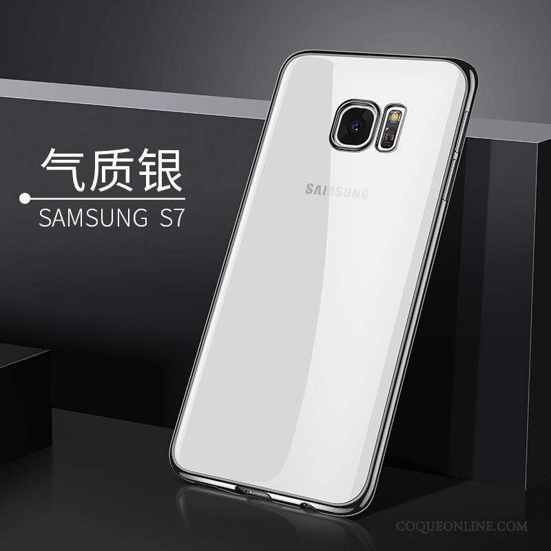 Samsung Galaxy S7 Étoile Tendance Argent Silicone Coque De Téléphone Étui Fluide Doux