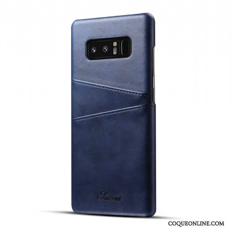 Samsung Galaxy S8+ Coque De Téléphone Beau Étoile Cuir Véritable Bleu Étui Protection