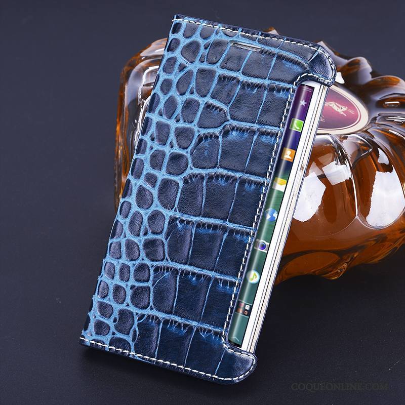 Samsung Galaxy S8 Coque De Téléphone Bleu Housse Étui Silicone Incassable Cuir Véritable