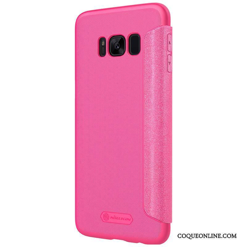 Samsung Galaxy S8+ Coque De Téléphone Or Rouge Étoile Protection Housse Étui En Cuir