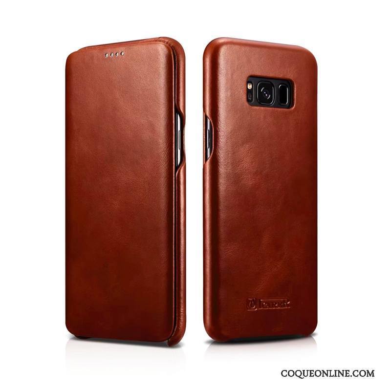 Samsung Galaxy S8+ Coque De Téléphone Étoile Étui Étui En Cuir Protection Cuir Véritable Housse