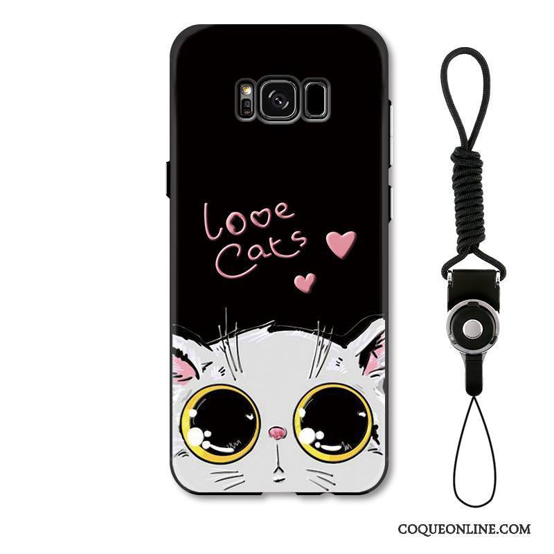 Samsung Galaxy S8 Coque Dessin Animé Charmant Chat Créatif Étoile Noir Incassable