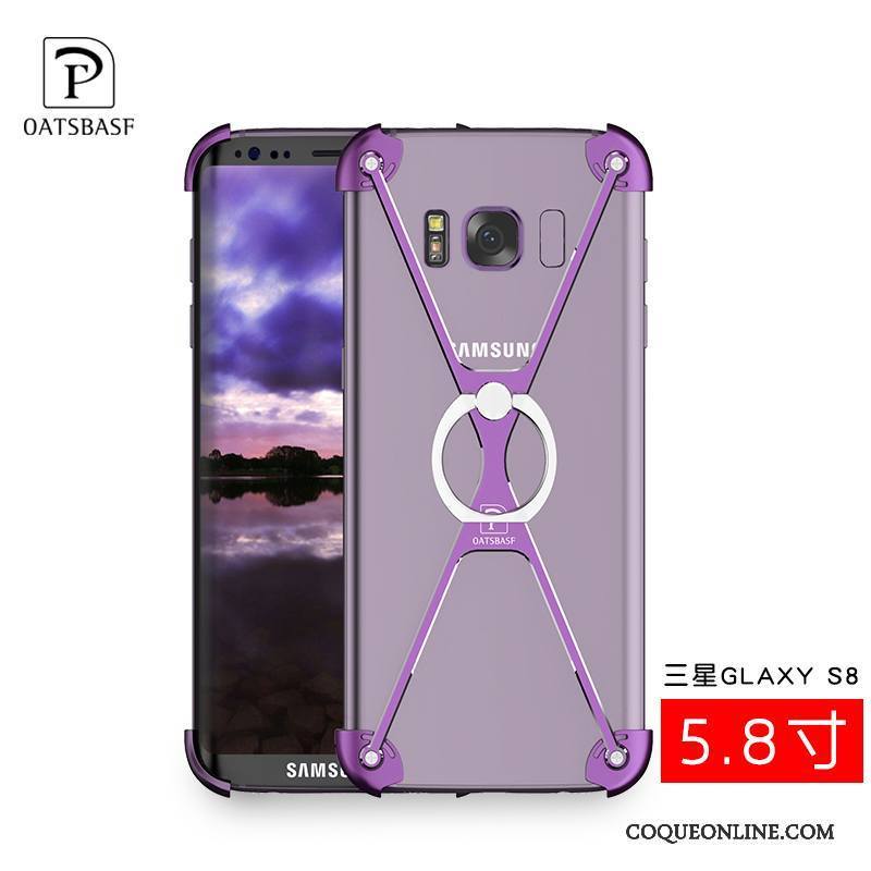 Samsung Galaxy S8 Coque Personnalité Border Métal Simple Violet Étoile Tendance