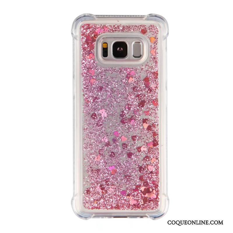 Samsung Galaxy S8 Coque Quicksand Incassable Rose Étui Protection Étoile