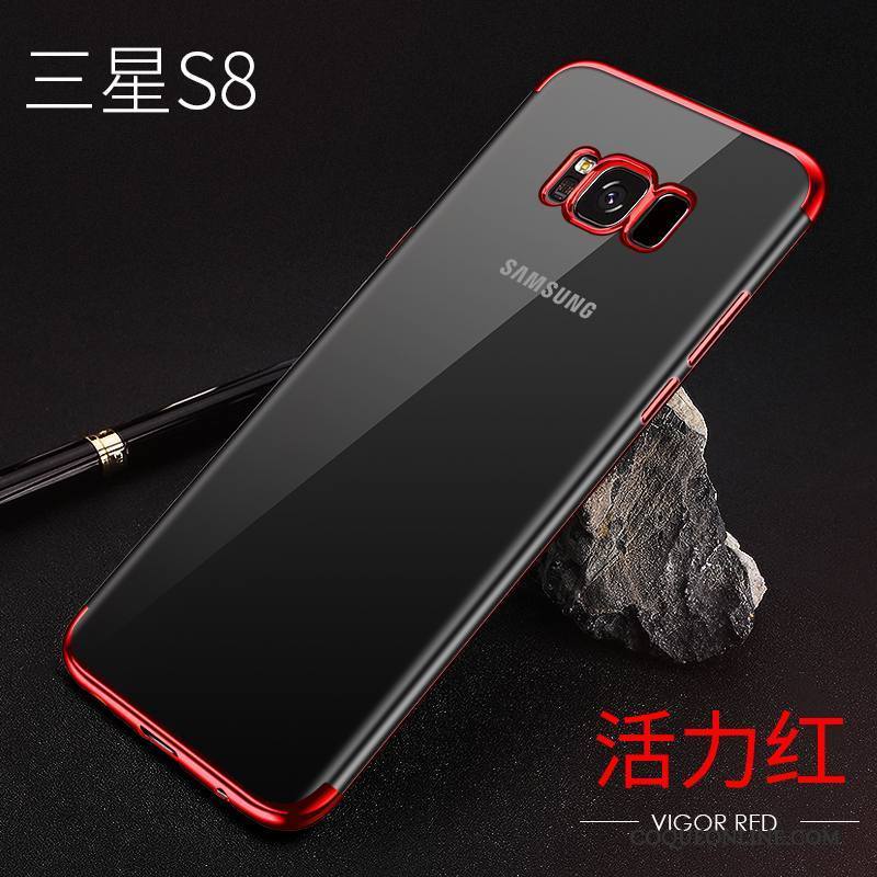 Samsung Galaxy S8 Coque Rouge Fluide Doux Étui Très Mince Incassable Protection Transparent