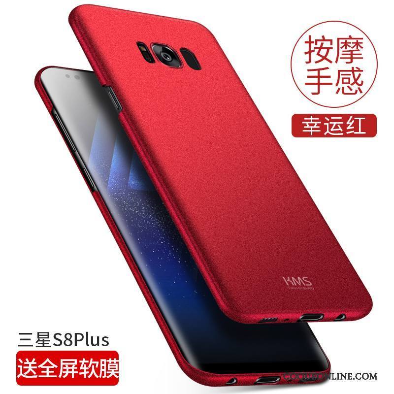 Samsung Galaxy S8+ Coque Rouge Tout Compris Protection Étui Étoile Délavé En Daim Difficile