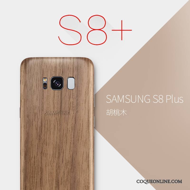 Samsung Galaxy S8+ Coque Sac Bois Massif Protection Très Mince Étoile Étui