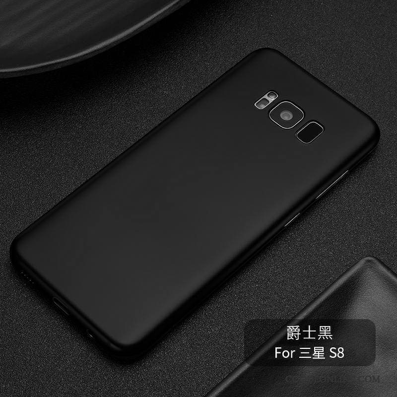 Samsung Galaxy S8 Coque Silicone Fluide Doux Très Mince Noir Incassable Délavé En Daim Étoile