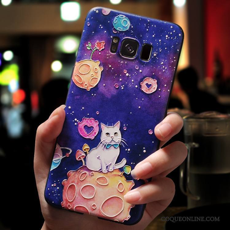 Samsung Galaxy S8+ Coque Violet Fluide Doux Étui Personnalité Tout Compris Silicone Incassable