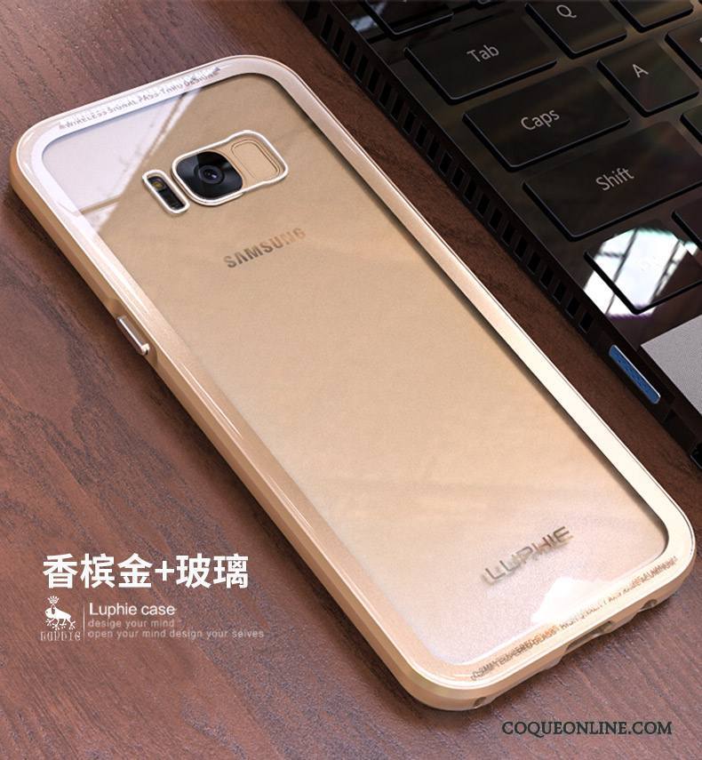 Samsung Galaxy S8+ Coque Étui Protection Étoile Verre Trempé Or Créatif