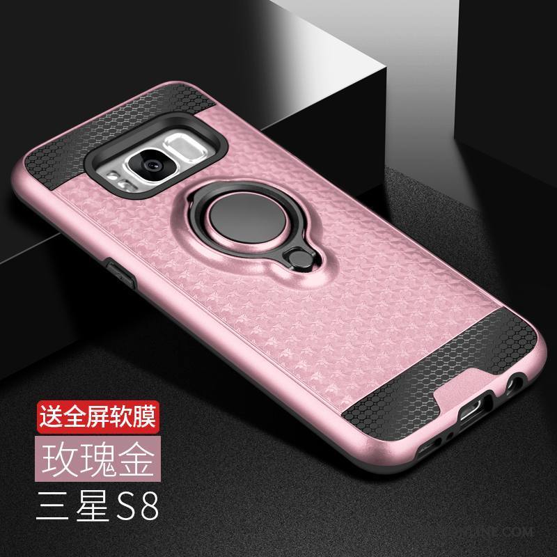 Samsung Galaxy S8 Coque Étui Rose Anneau Fluide Doux Incassable Créatif