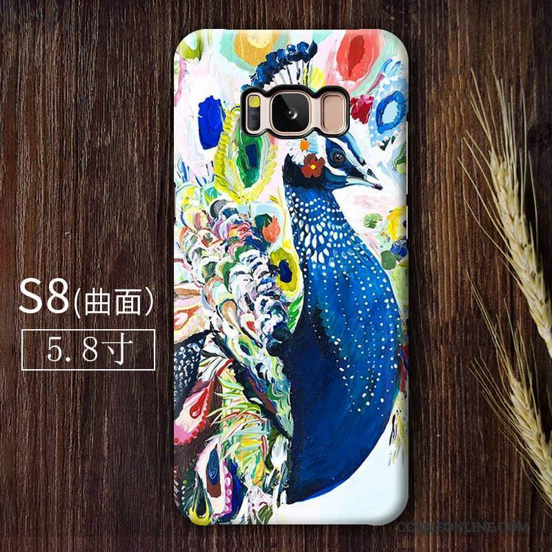 Samsung Galaxy S8 Créatif Bleu Coque Art Protection Vintage Style Chinois