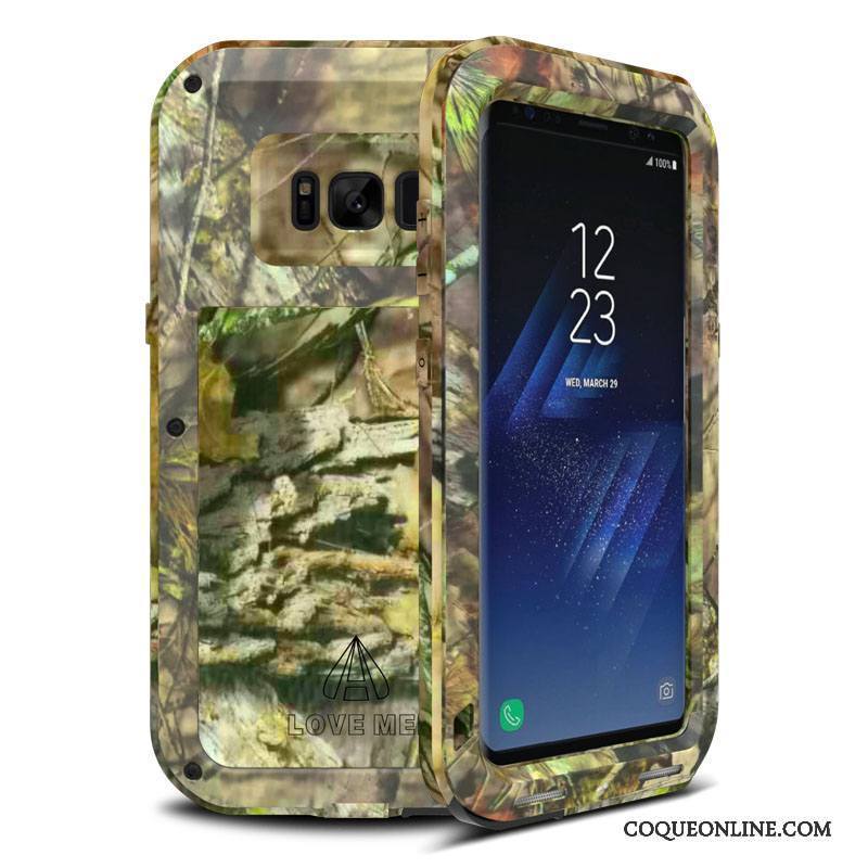 Samsung Galaxy S8+ Créatif Trois Défenses Tendance Incassable Métal Coque De Téléphone Camouflage