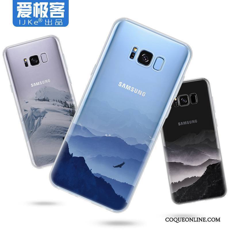 Samsung Galaxy S8 Incassable Protection Transparent Bleu Coque De Téléphone Étoile Tendance