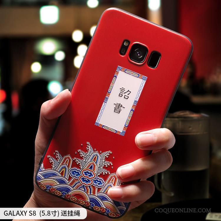 Samsung Galaxy S8 Incassable Tout Compris Personnalité Silicone Étui Coque De Téléphone Rouge