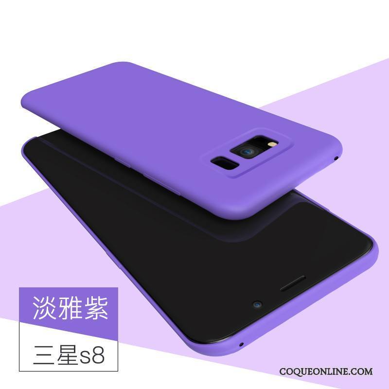 Samsung Galaxy S8 Incassable Étui Violet Étoile Coque Silicone Luxe