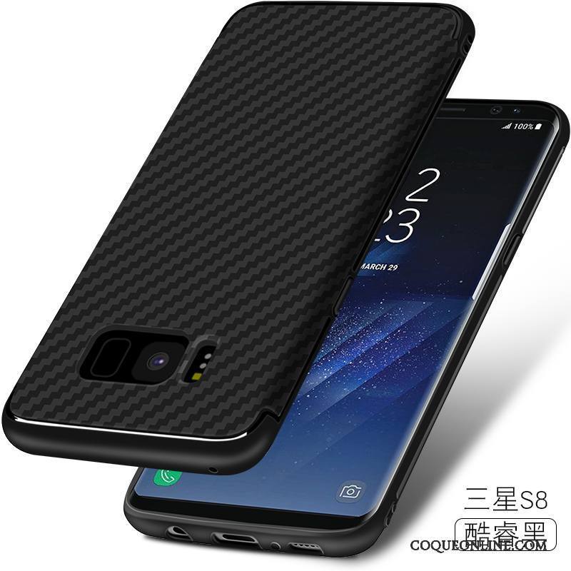 Samsung Galaxy S8 Noir Étui Incassable Téléphone Portable Coque De Téléphone Silicone Modèle Fleurie