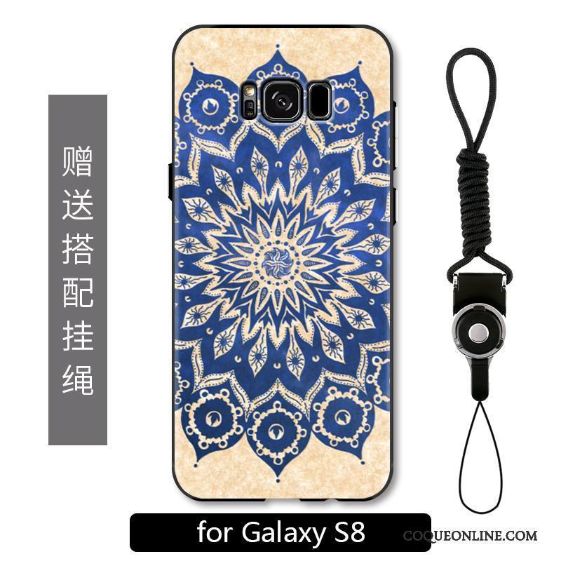 Samsung Galaxy S8 Personnalité Style Chinois Totem Coque De Téléphone Bleu Créatif Étui