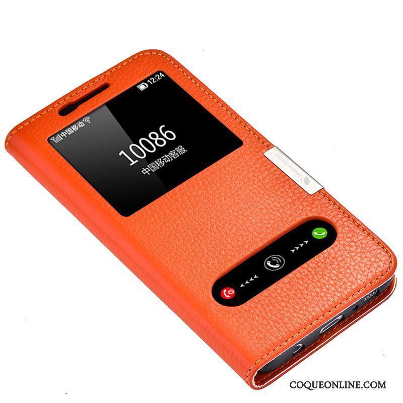 Samsung Galaxy S8 Protection Orange Étoile Clamshell Coque De Téléphone Étui Étui En Cuir