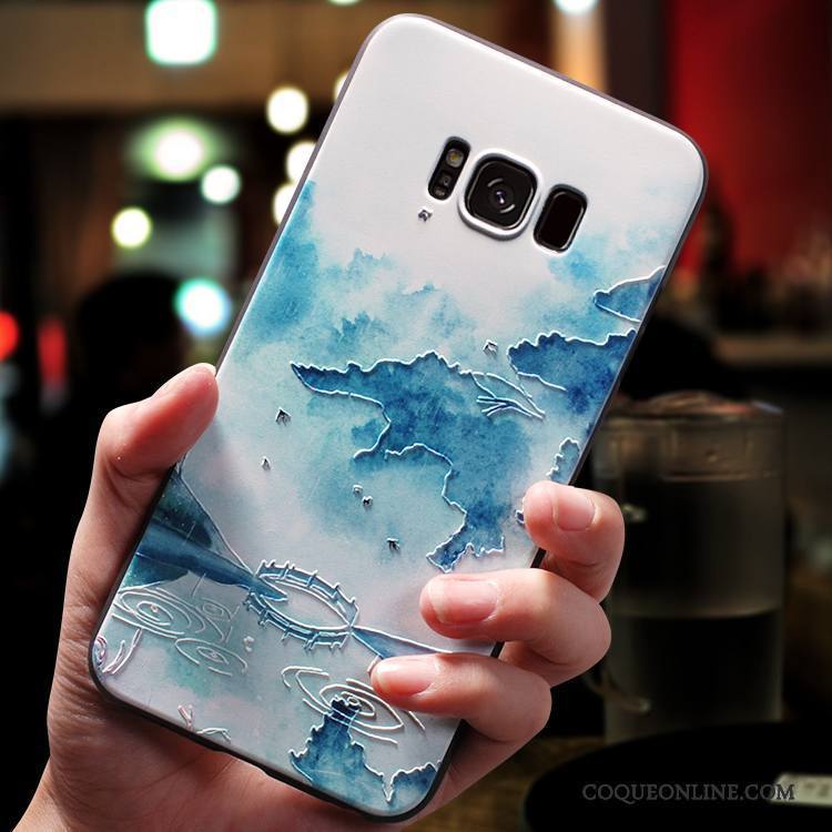 Samsung Galaxy S8 Style Chinois Coque De Téléphone Créatif Bleu Clair Étoile Tout Compris Silicone