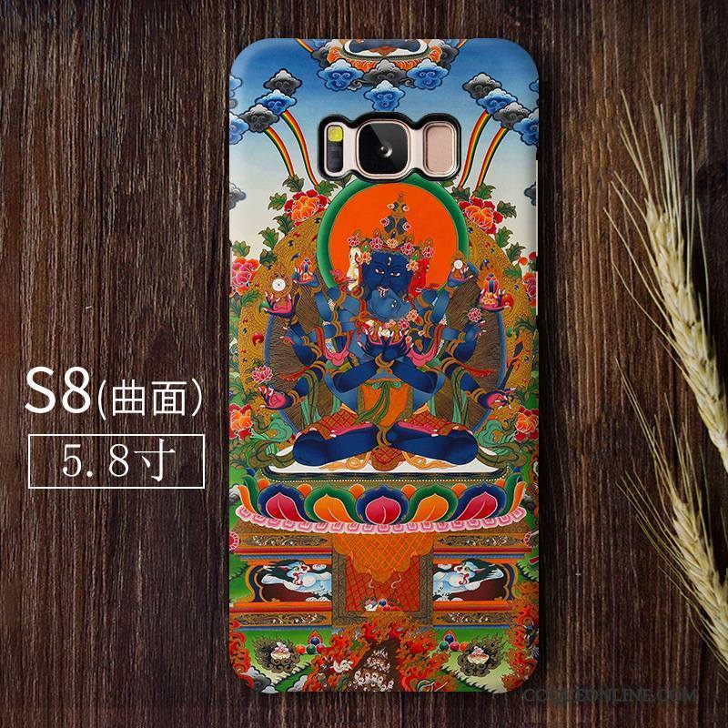 Samsung Galaxy S8 Tendance Bouddha Délavé En Daim Incassable Multicolore Coque De Téléphone Étoile