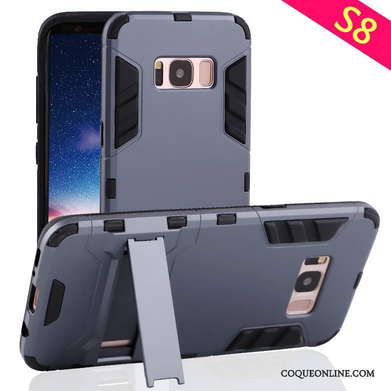 Samsung Galaxy S8 Tout Compris Incassable Étoile Silicone Protection Coque De Téléphone Gris