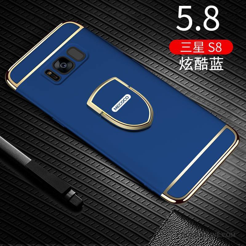 Samsung Galaxy S8 Étoile Délavé En Daim Protection Bleu Étui Incassable Coque De Téléphone