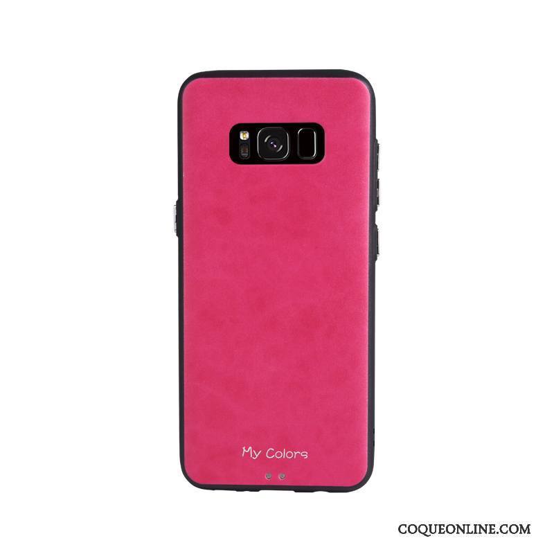 Samsung Galaxy S8 Étui Similicuir Fluide Doux Rouge Business Étoile Coque De Téléphone