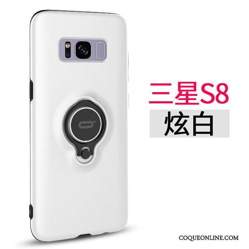 Samsung Galaxy S8 Étui Téléphone Portable Étoile Support Magnétisme Coque De Téléphone Blanc