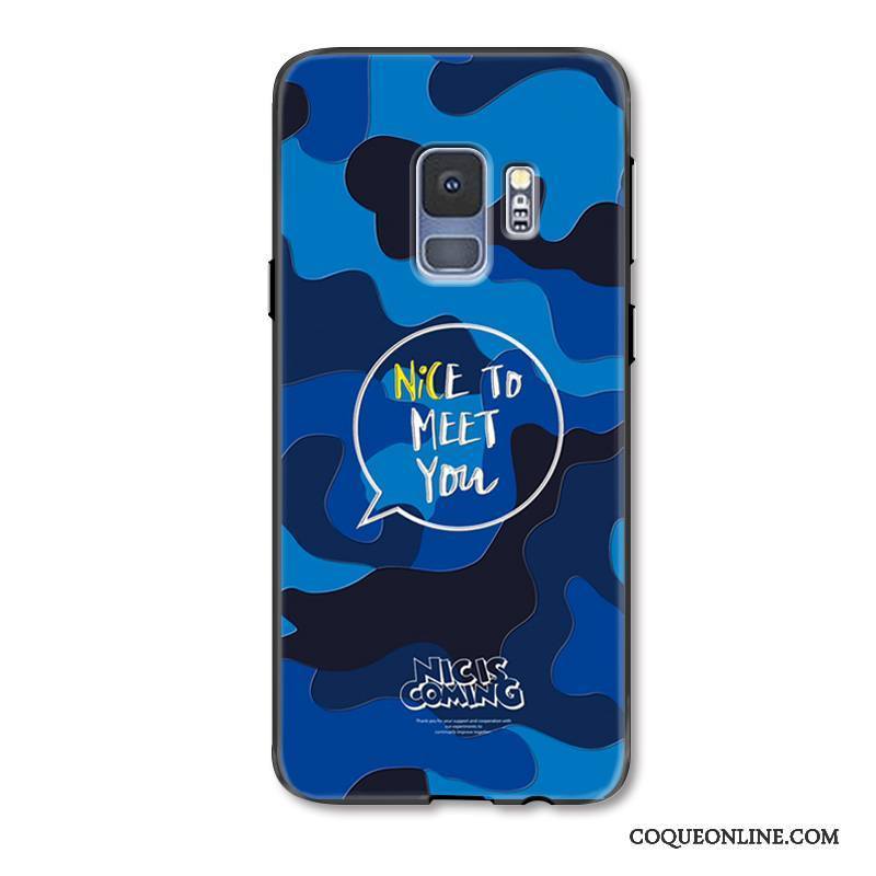 Samsung Galaxy S9+ Camouflage Vert Incassable Bleu Étoile Coque De Téléphone Nouveau